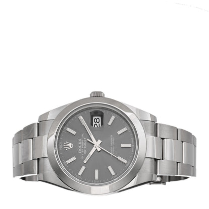 Rolex Stainless Steel 41mm Oyster Perpetual Datejust Watch Slate 126300 2 of 5