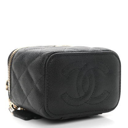 Chanel Caviar Quilted Mini Vanity Case With Chain Black 4 of 11