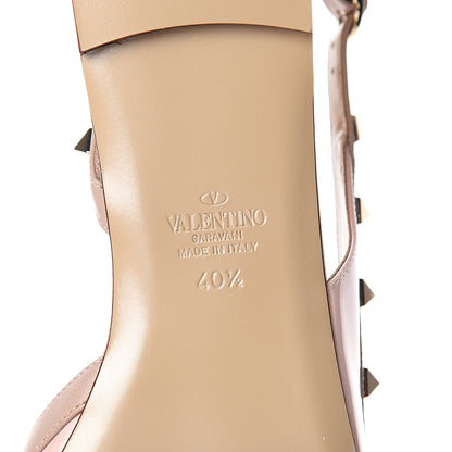 Valentino Garavani Patent Rockstud Slingback Flats 40.5 Water Rose Poudre 6 of 9
