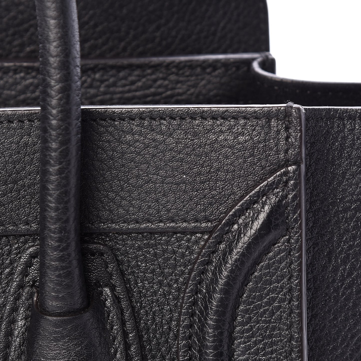 Drummed Calfskin Nano Luggage Black
