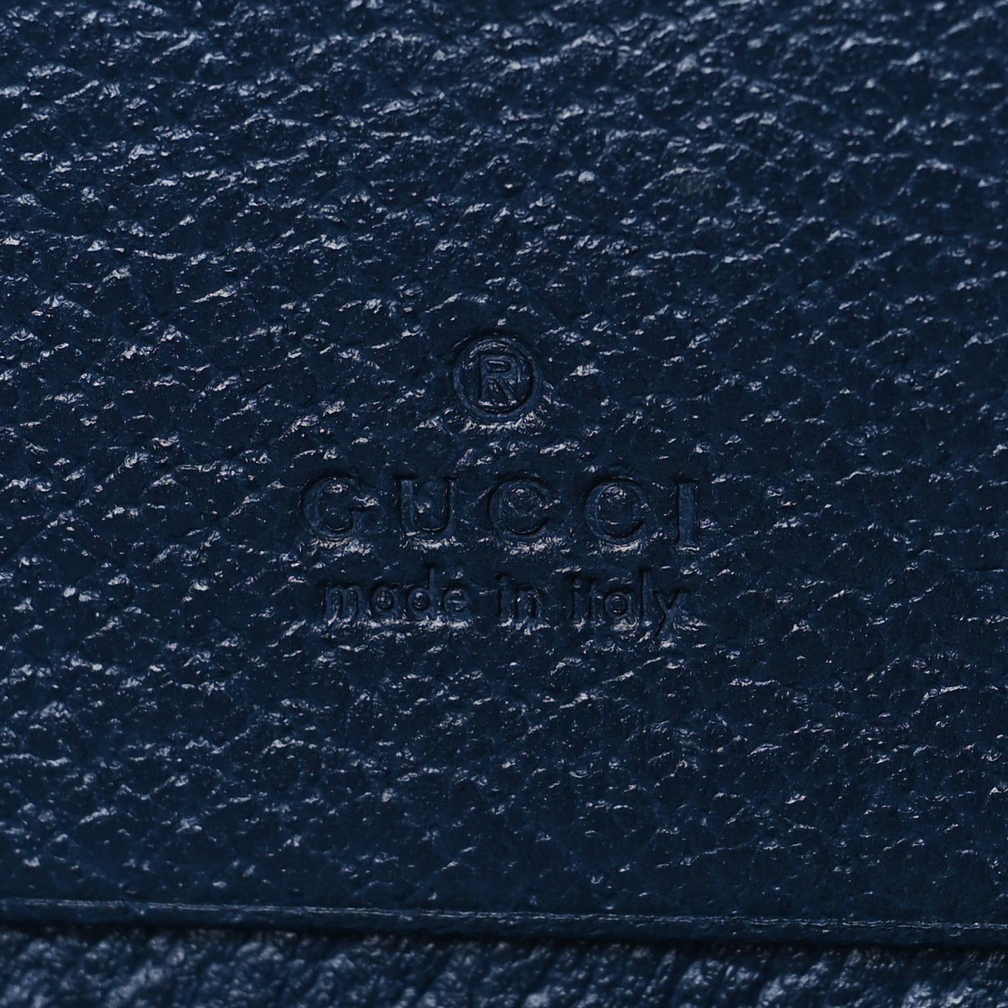 Textured Calfskin Web Ophidia Card Case Blue Agata