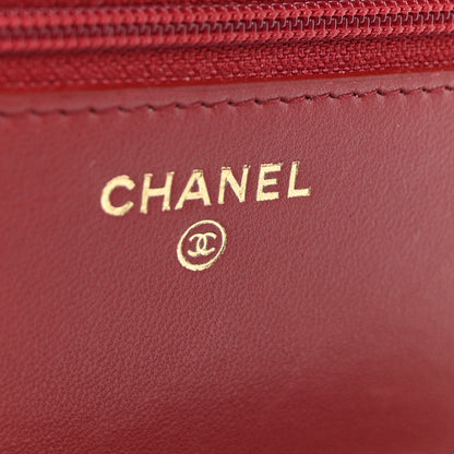 Chanel Lambskin Quilted Trendy CC Wallet On Chain WOC Red 6 of 11