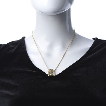 Chanel Crystal Pearl Perfume Bottle CC Necklace Black Gold 2 of 6