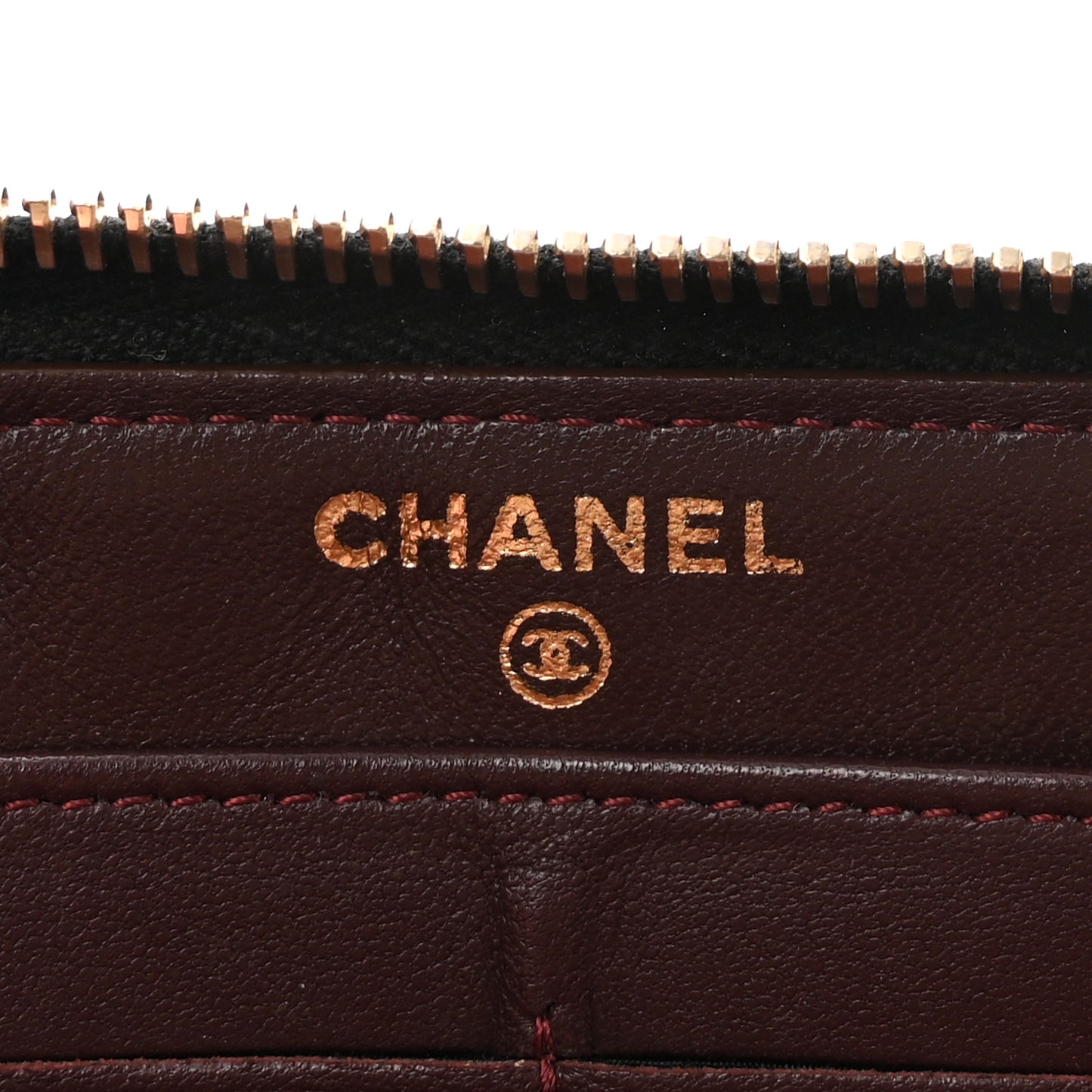 Lambskin Quilted Large Gusset Zip Around Wallet Black