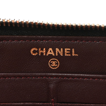 Chanel Lambskin Quilted Large Gusset Zip Around Wallet Black 6 of 8