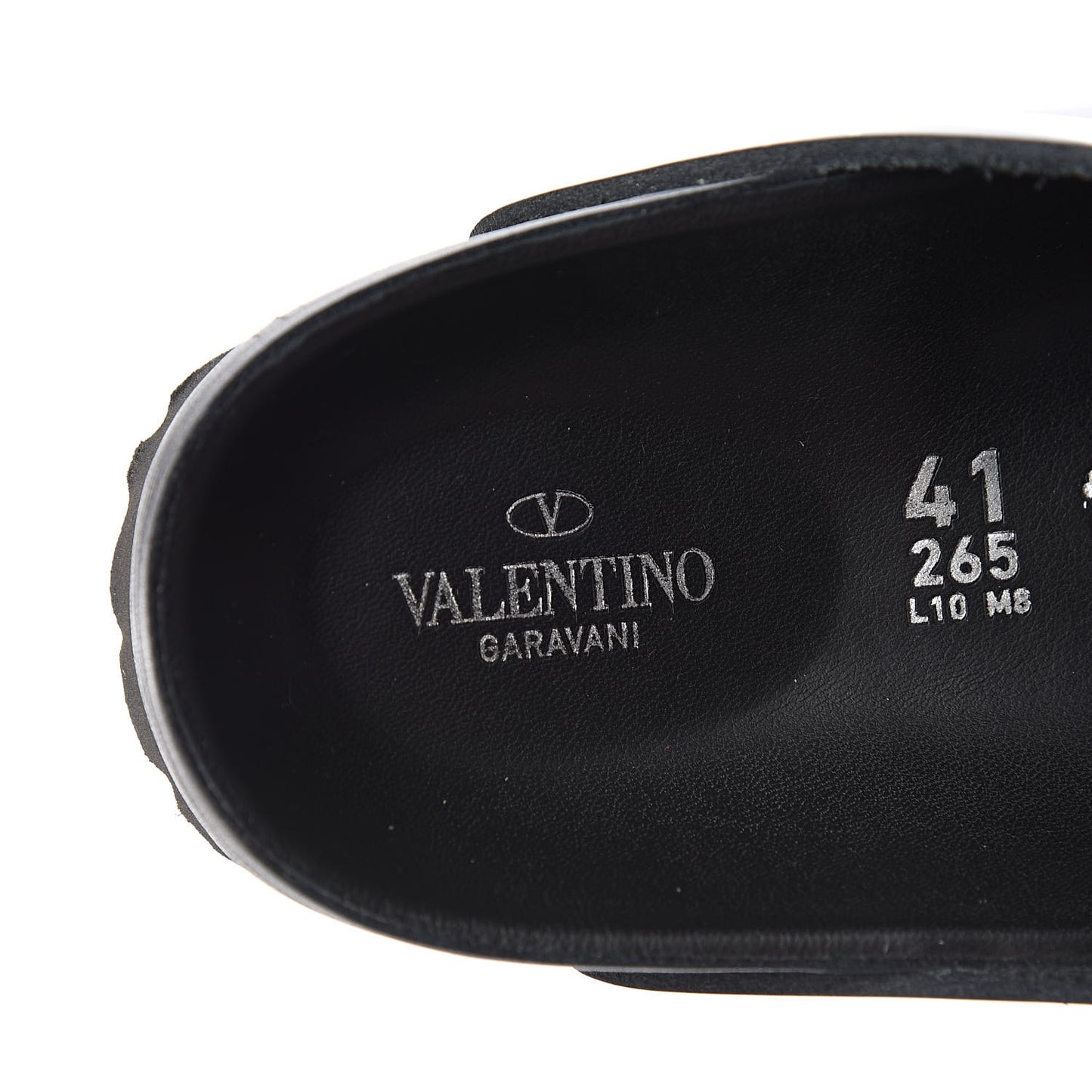 Calfskin VLTN Birkenstock Slide Sandals 41 Black