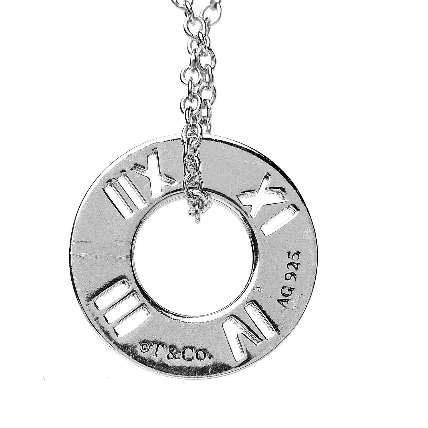 Tiffany Sterling Silver Atlas Pendant Necklace 4 of 7