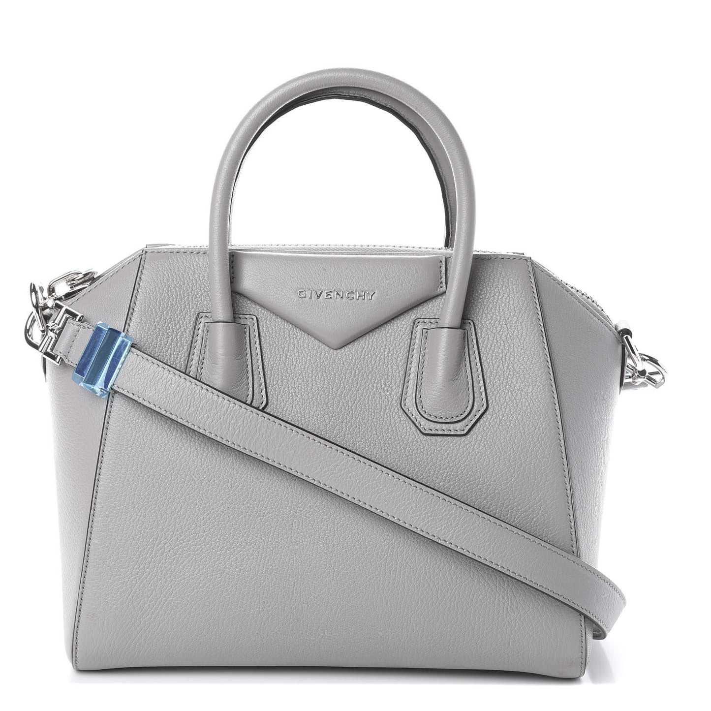 Sugar Goatskin Small Antigona Pearl Grey