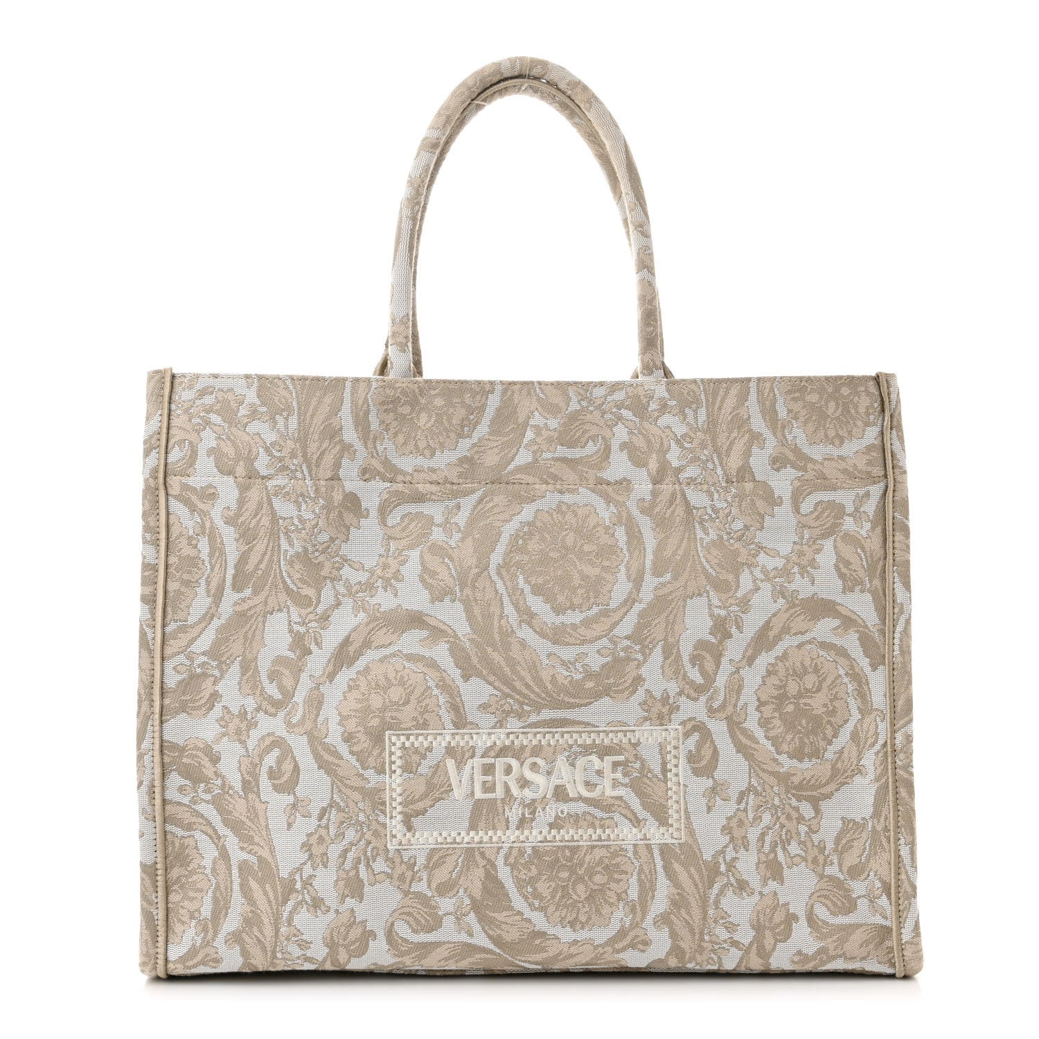 Versace Jacquard Barocco Print Large Athena Tote Beige 1 of 11