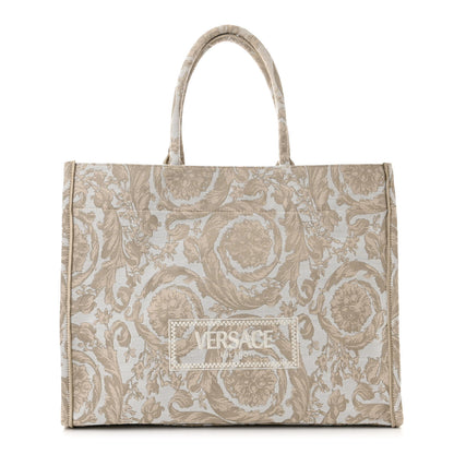 Versace Jacquard Barocco Print Large Athena Tote Beige 1 of 11