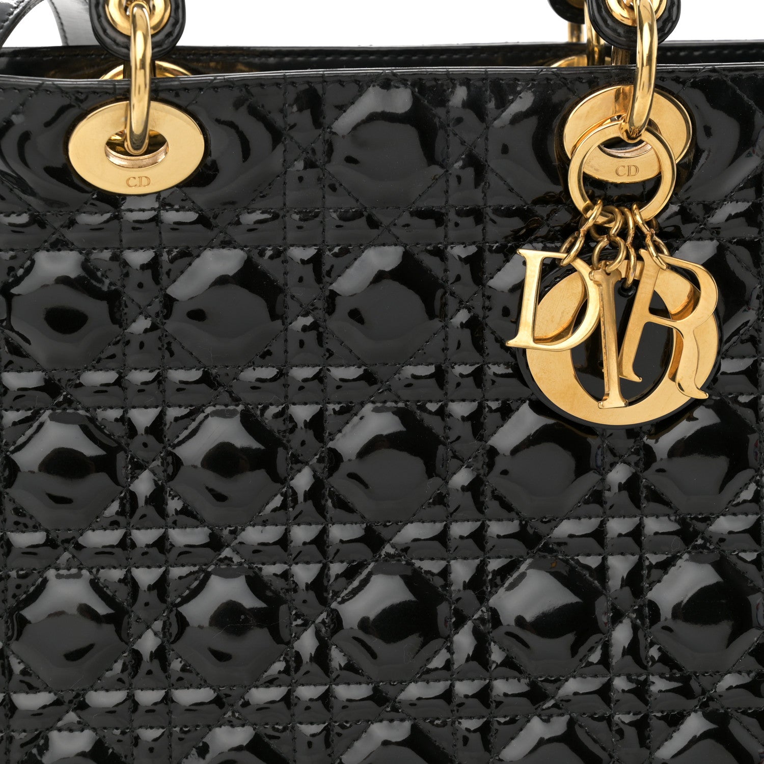 Christian Dior Patent Cannage Large Lady Dior Black 8 of 15
