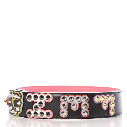 Fendi Vitello Dolce Fun Fair Metal Studded Strap You Black Multicolor 2 of 4