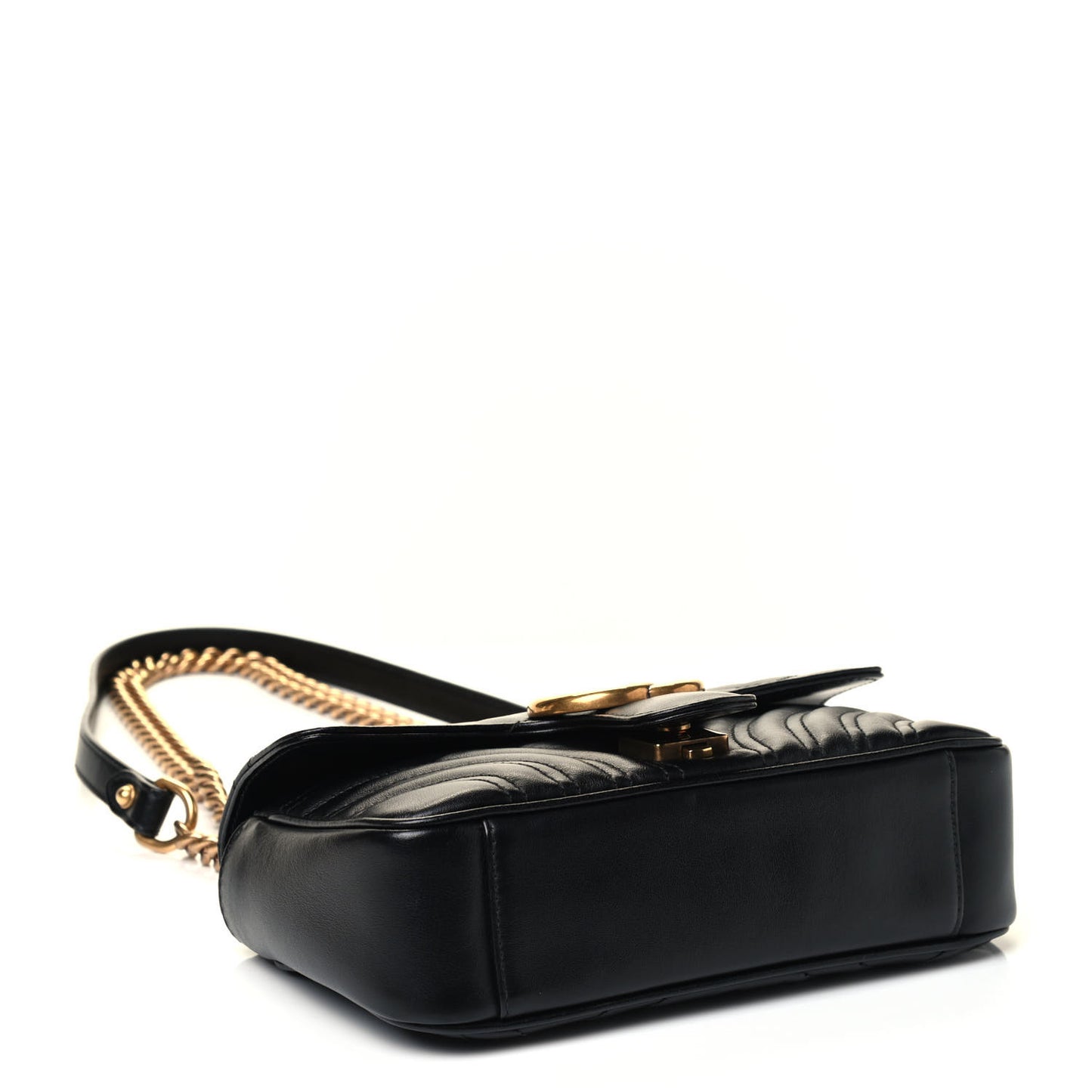 Calfskin Matelasse Mini GG Marmont Shoulder Bag Black