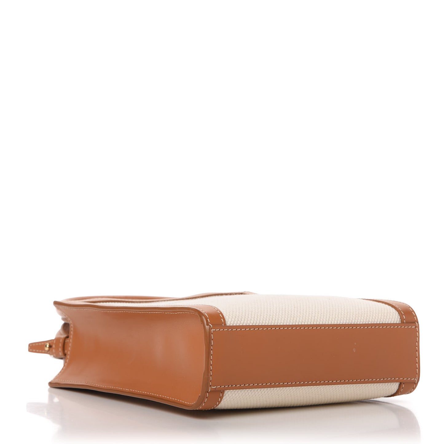 Canvas Calfskin Mini Vertical Cabas Natural Tan
