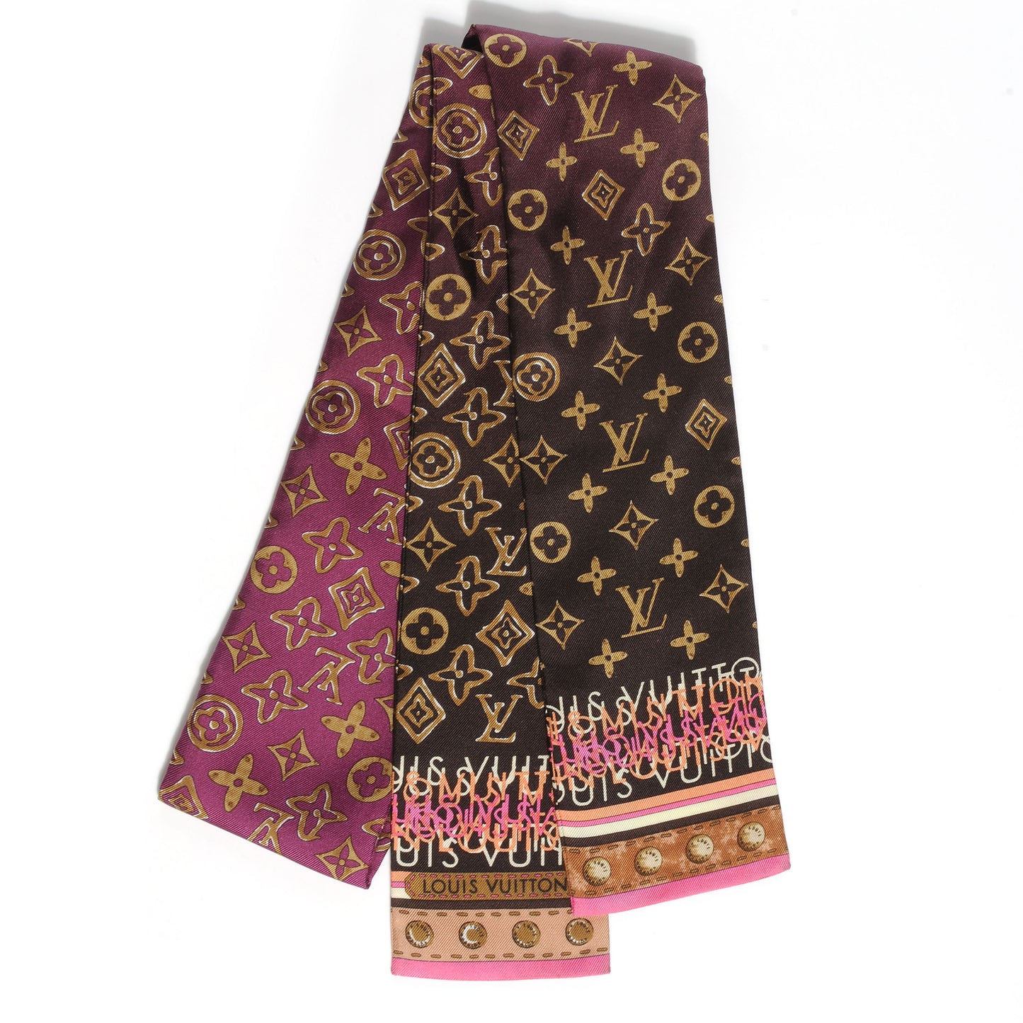 Silk Monogram Map Bandeau Cassis