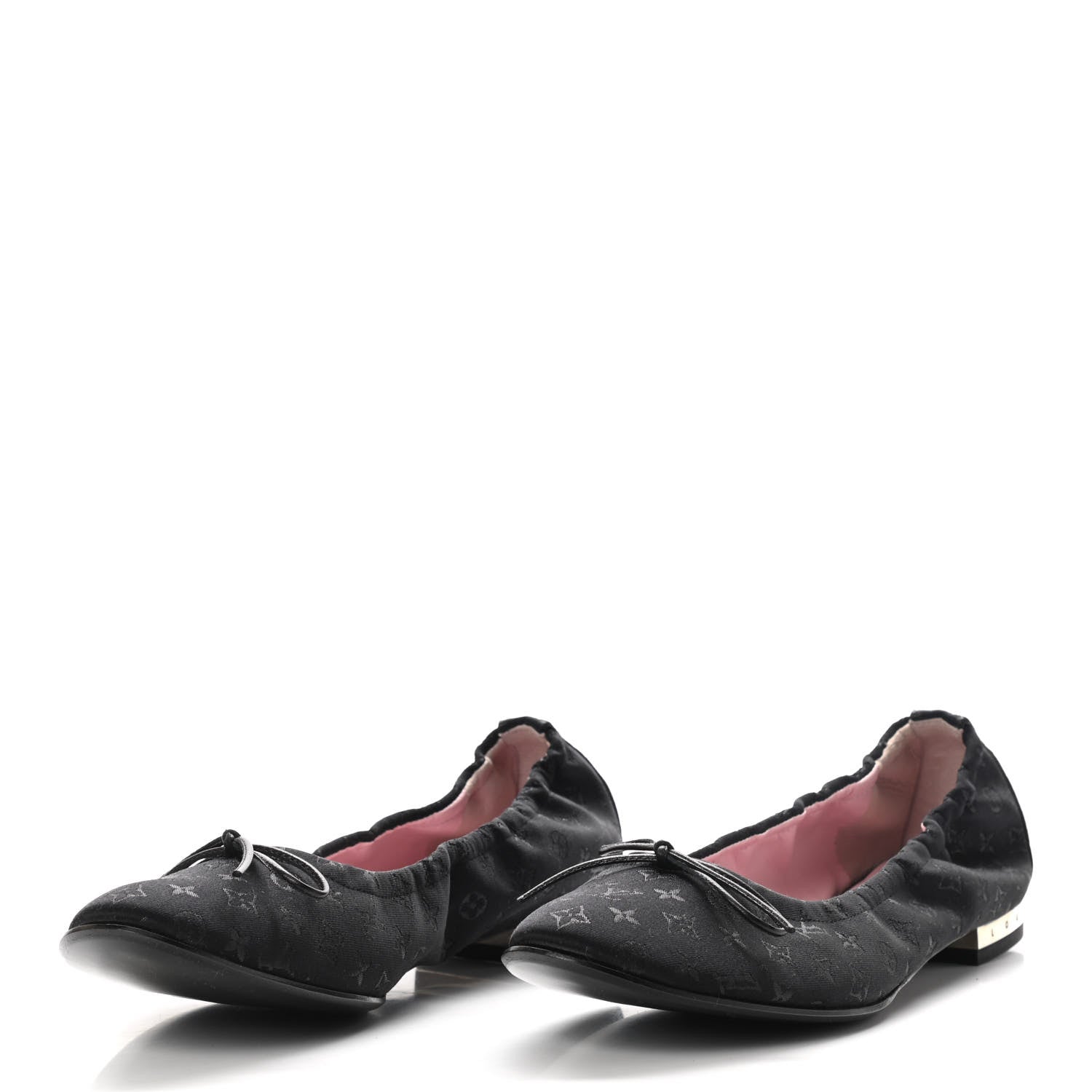 Louis Vuitton Satin Monogram Ballerina Flats 36.5 Black 5 of 8