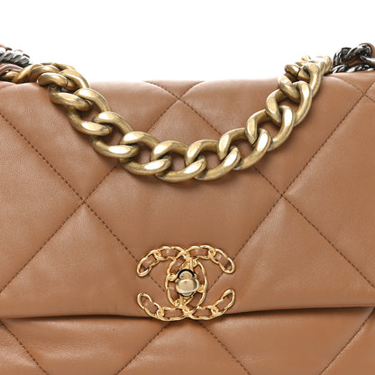 Chanel Lambskin Quilted Large Chanel 19 Flap Brown 8 of 10