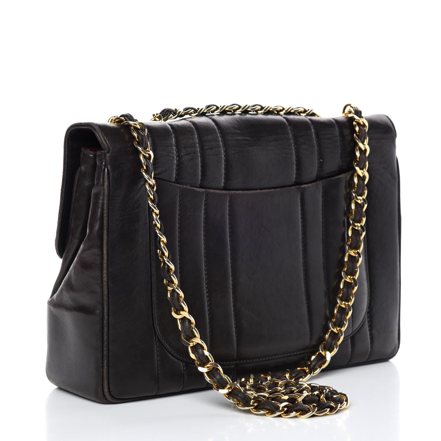 Chanel Lambskin Vertical Quilt Jumbo Single Flap Black 3 of 21
