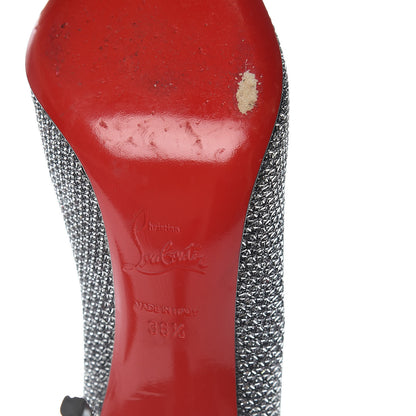 Christian Louboutin Glitter Diams Pigalle Follies 100 Pumps 36.5 Antic Silver 9 of 12