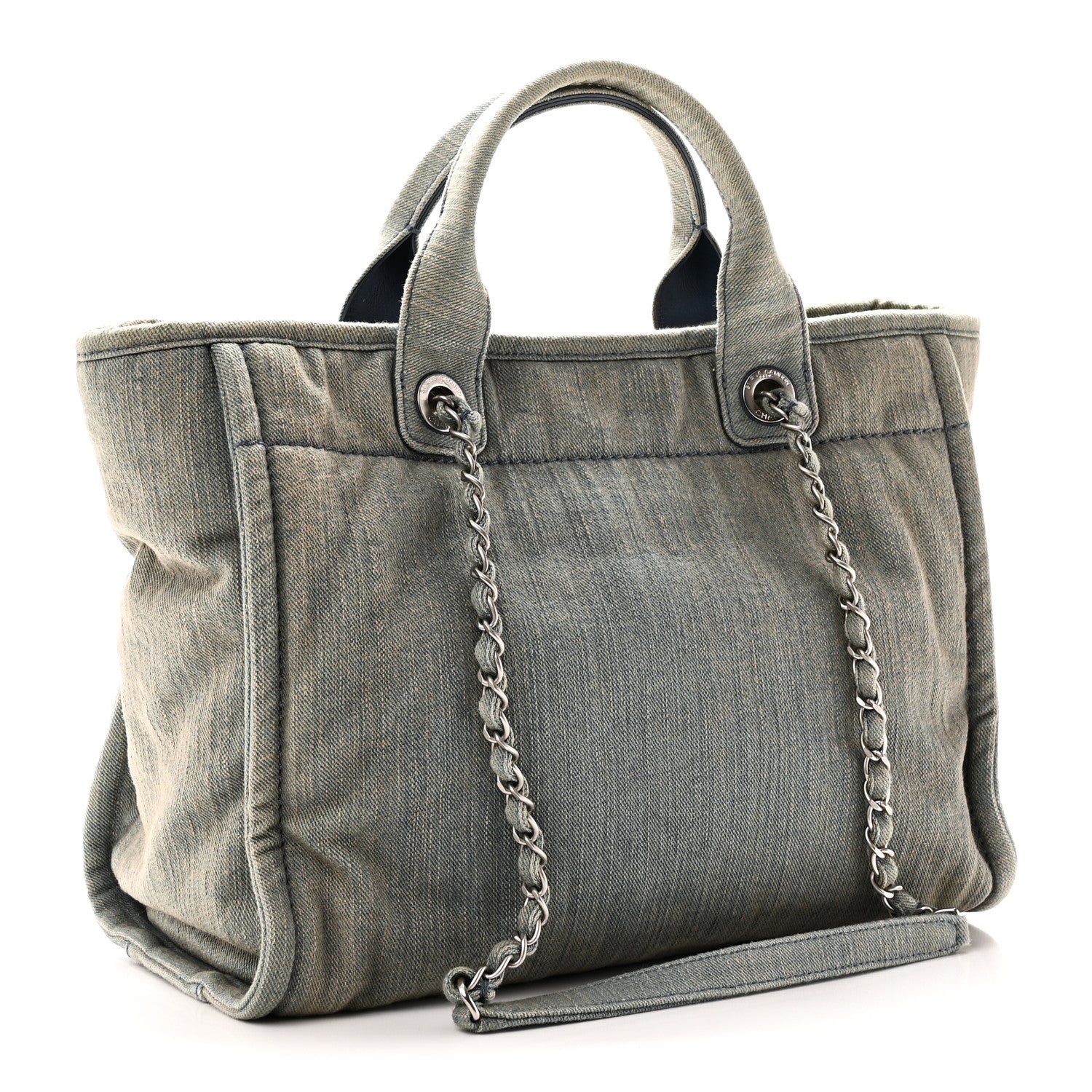 Chanel Denim Small Deauville Tote Light Blue 4 of 11