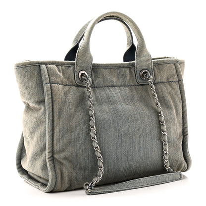 Chanel Denim Small Deauville Tote Light Blue 4 of 11