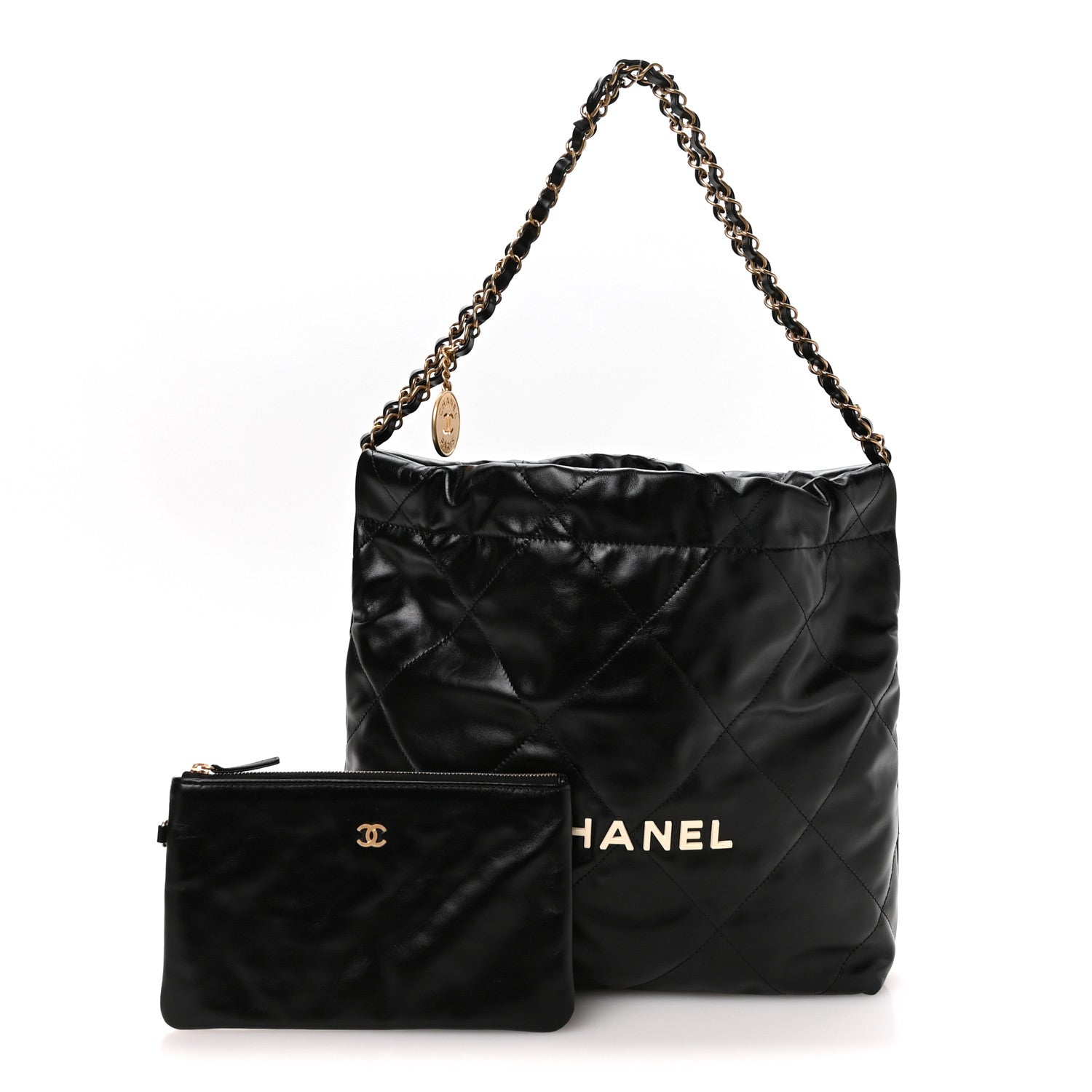 Chanel Calfskin Quilted Small Chanel 22 Black 3 of 12