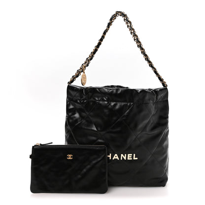 Chanel Calfskin Quilted Small Chanel 22 Black 3 of 12