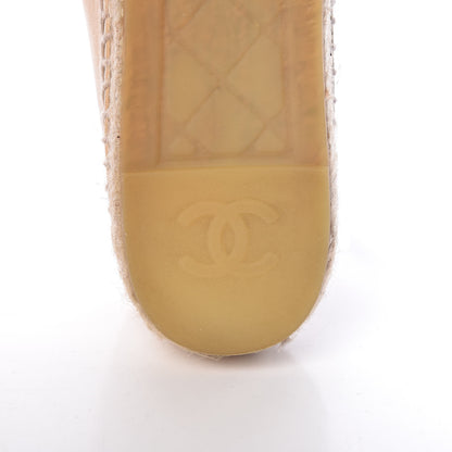 Chanel Lambskin CC Espadrilles 41 Beige Black 10 of 12