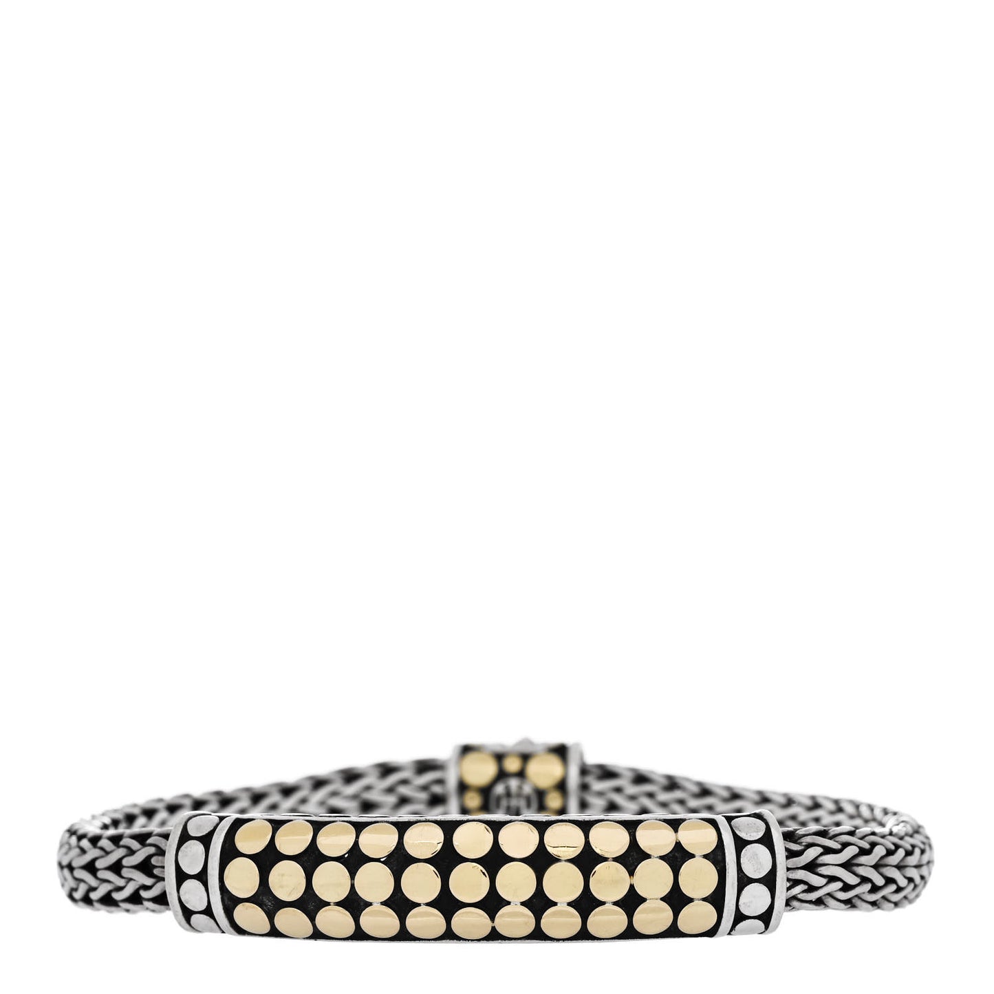 Sterling Silver 18K Yellow Gold Dot Station Classic Chain Bracelet