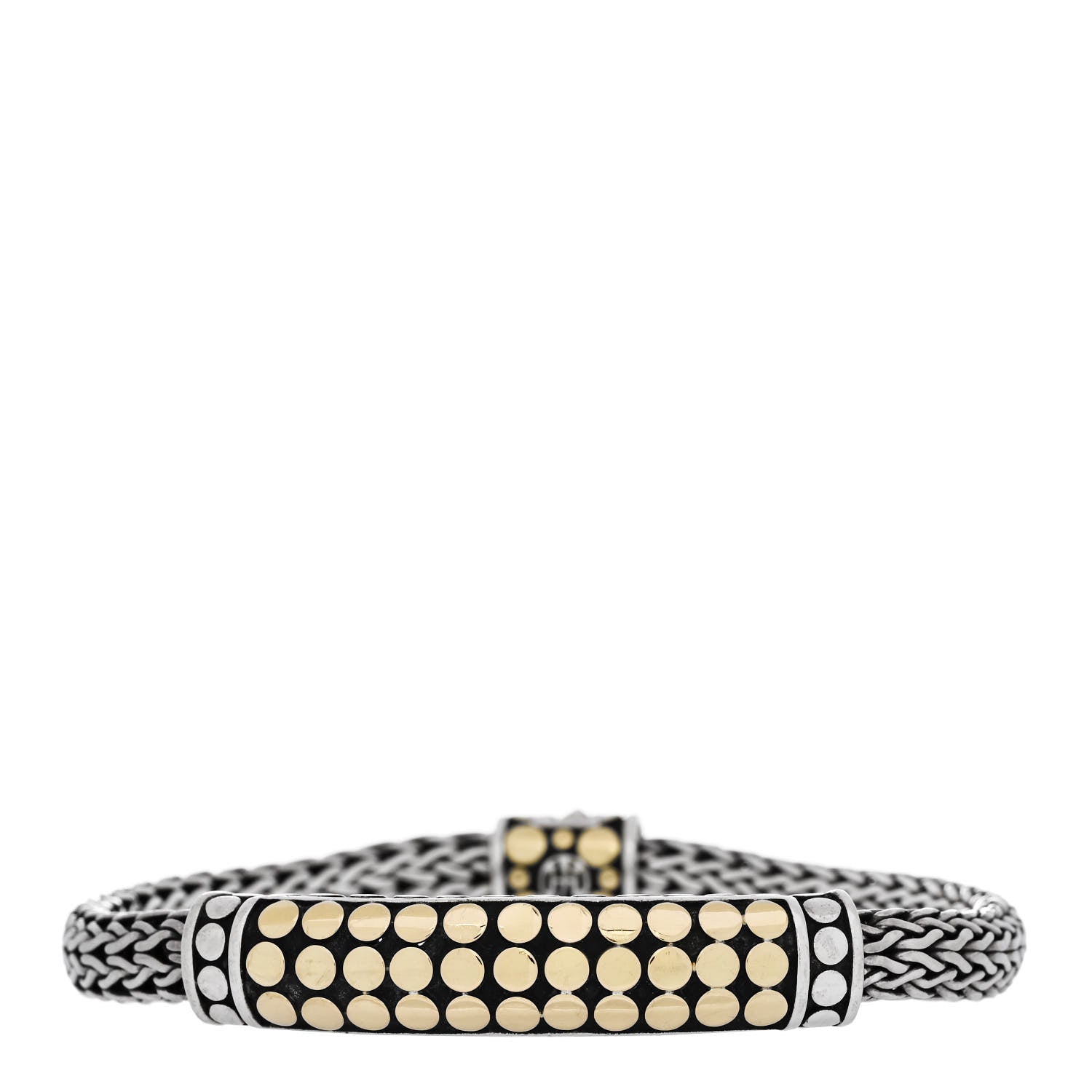 John Hardy Sterling Silver 18K Yellow Gold Dot Station Classic Chain Bracelet 1 of 3