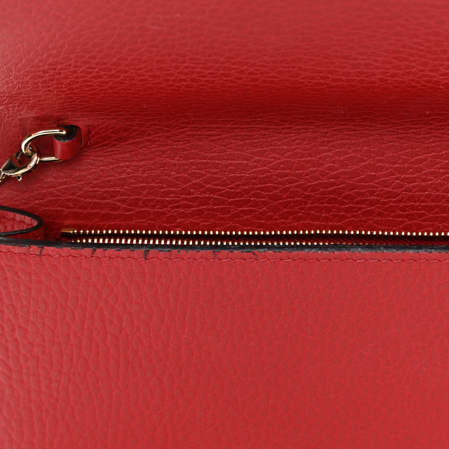 Dollar Calfskin Medium Betty Chain Wallet Tabasco