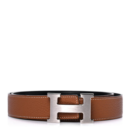 Hermes Box Togo 32mm H Belt 90 Black Gold 1 of 8