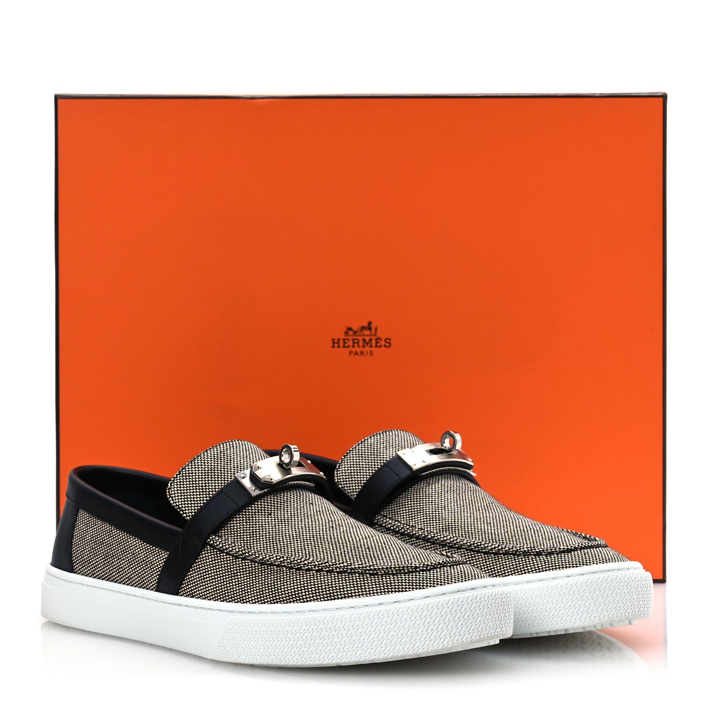 Toile De Coton Calfskin Game Slip On Sneakers 42.5 Prunoir Black