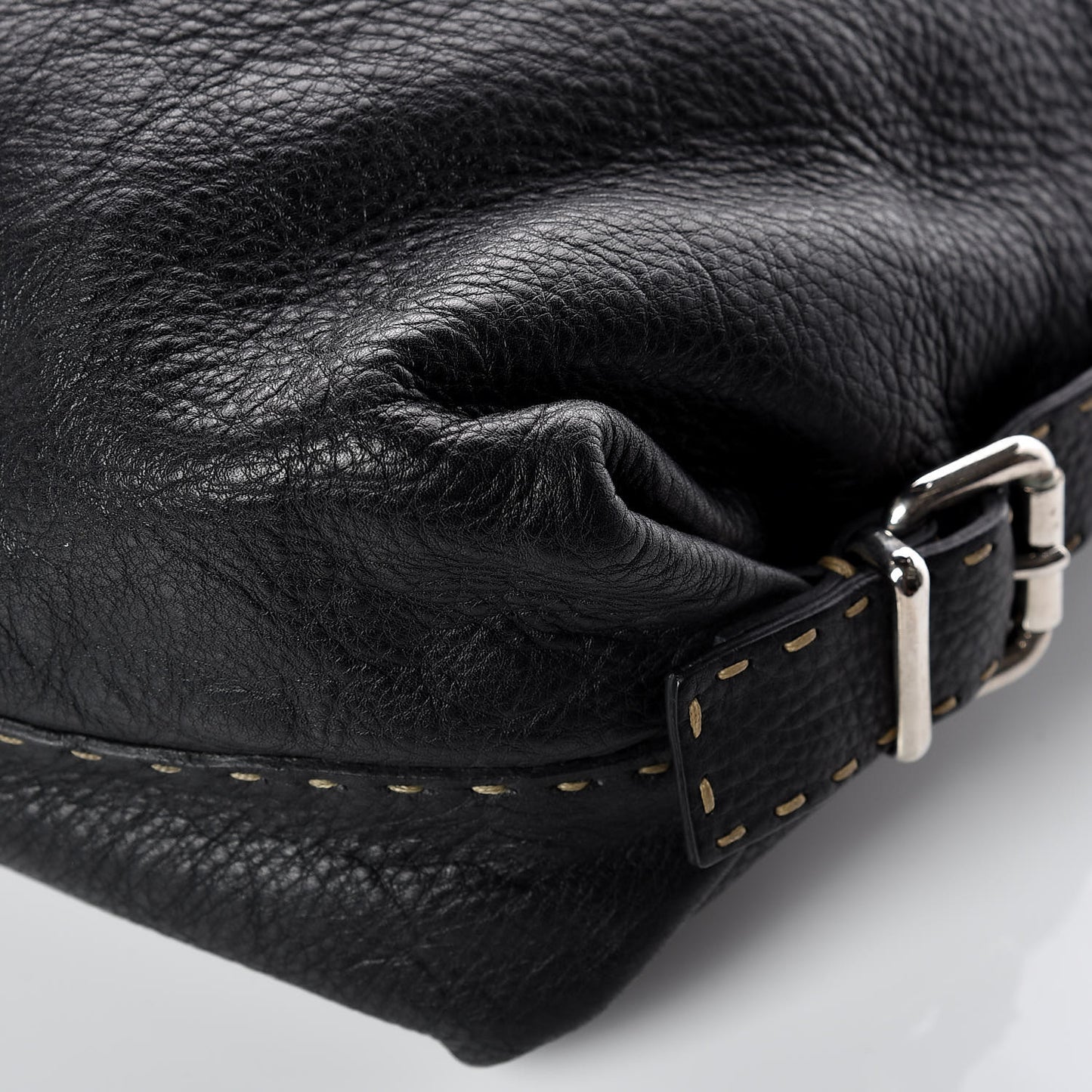 Calfskin Romano Large Selleria Hobo Black