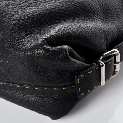 Fendi Calfskin Romano Large Selleria Hobo Black 13 of 14