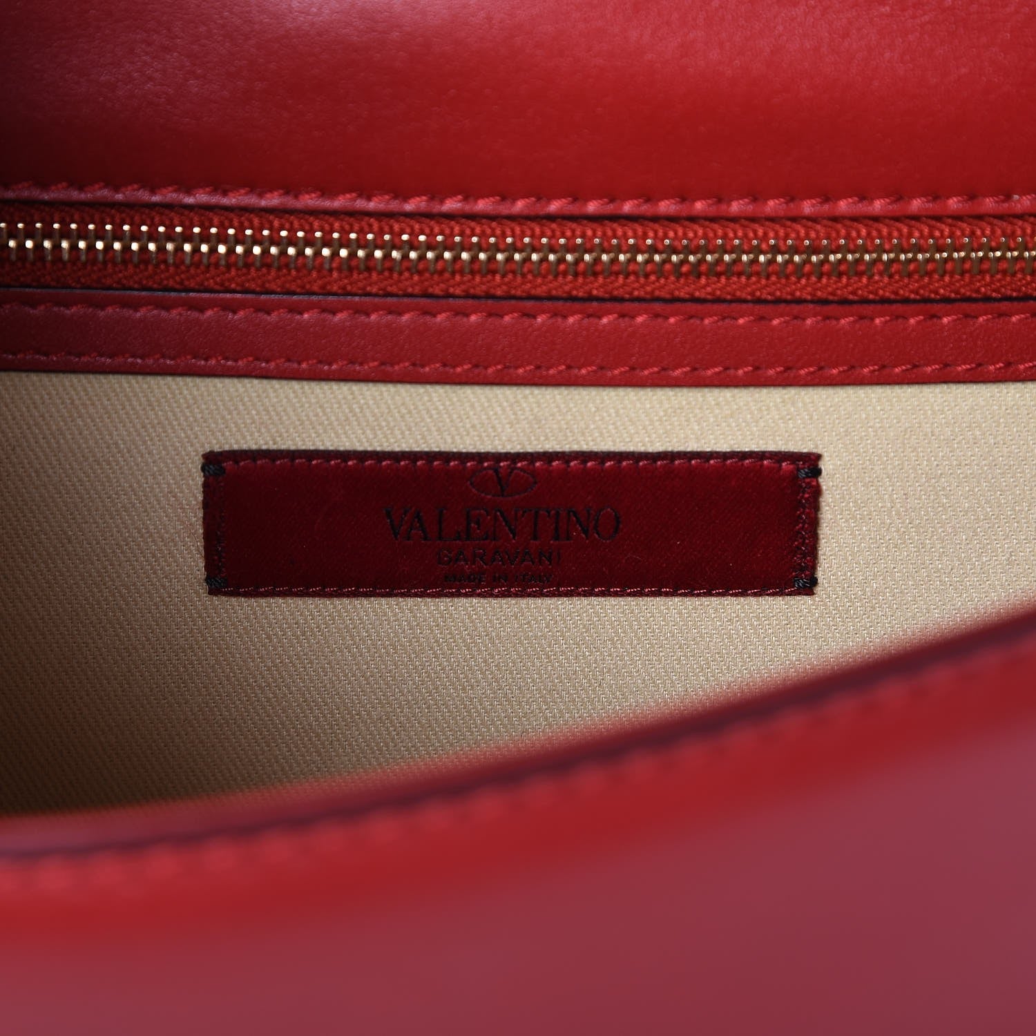 Valentino Garavani Vitello Medium Glam Lock Rockstud Flap Red 6 of 7
