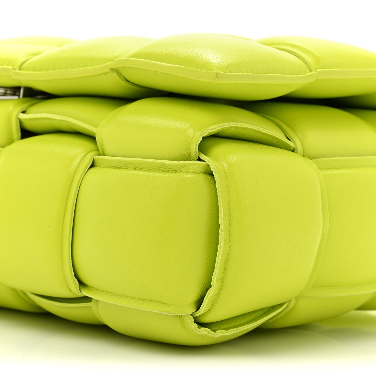 Nappa Maxi Intreccio Padded Cassette Crossbody Bag Kiwi