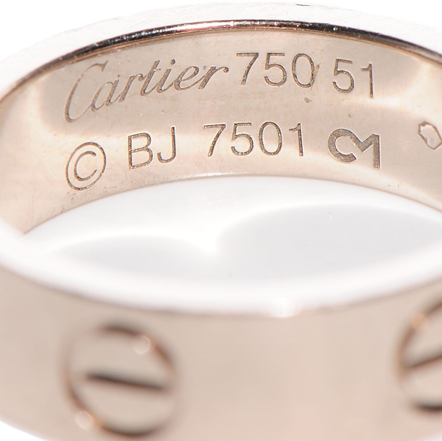 Cartier 18K White Gold 5.5mm LOVE Ring 51 5.75 4 of 5