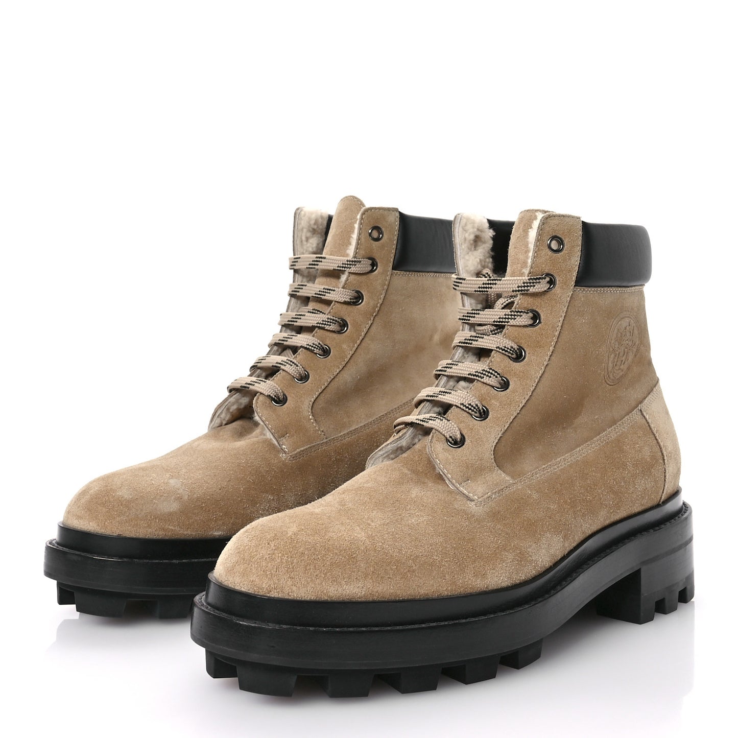 Suede Calfskin Woolskin Mens Fair Ankle Boots 44