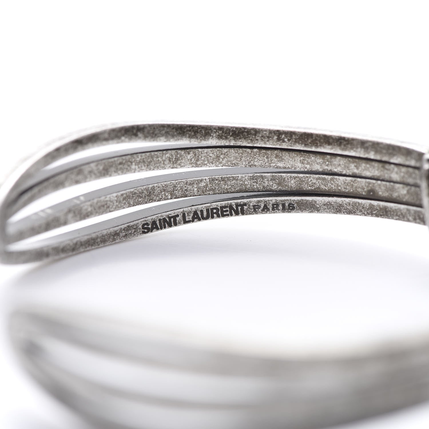 Saint Laurent Brass Knot Cuff Silver 4 of 4