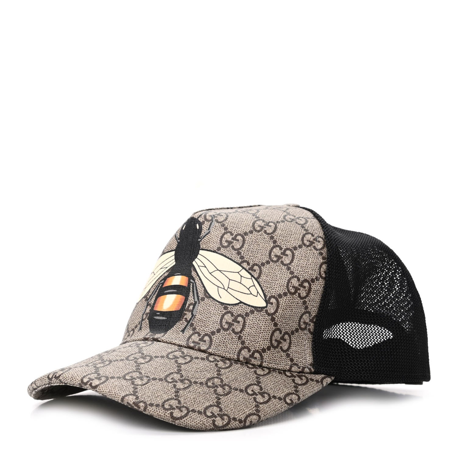 Gucci GG Supreme Monogram Bee Print Baseball Hat XS Beige 1 of 7