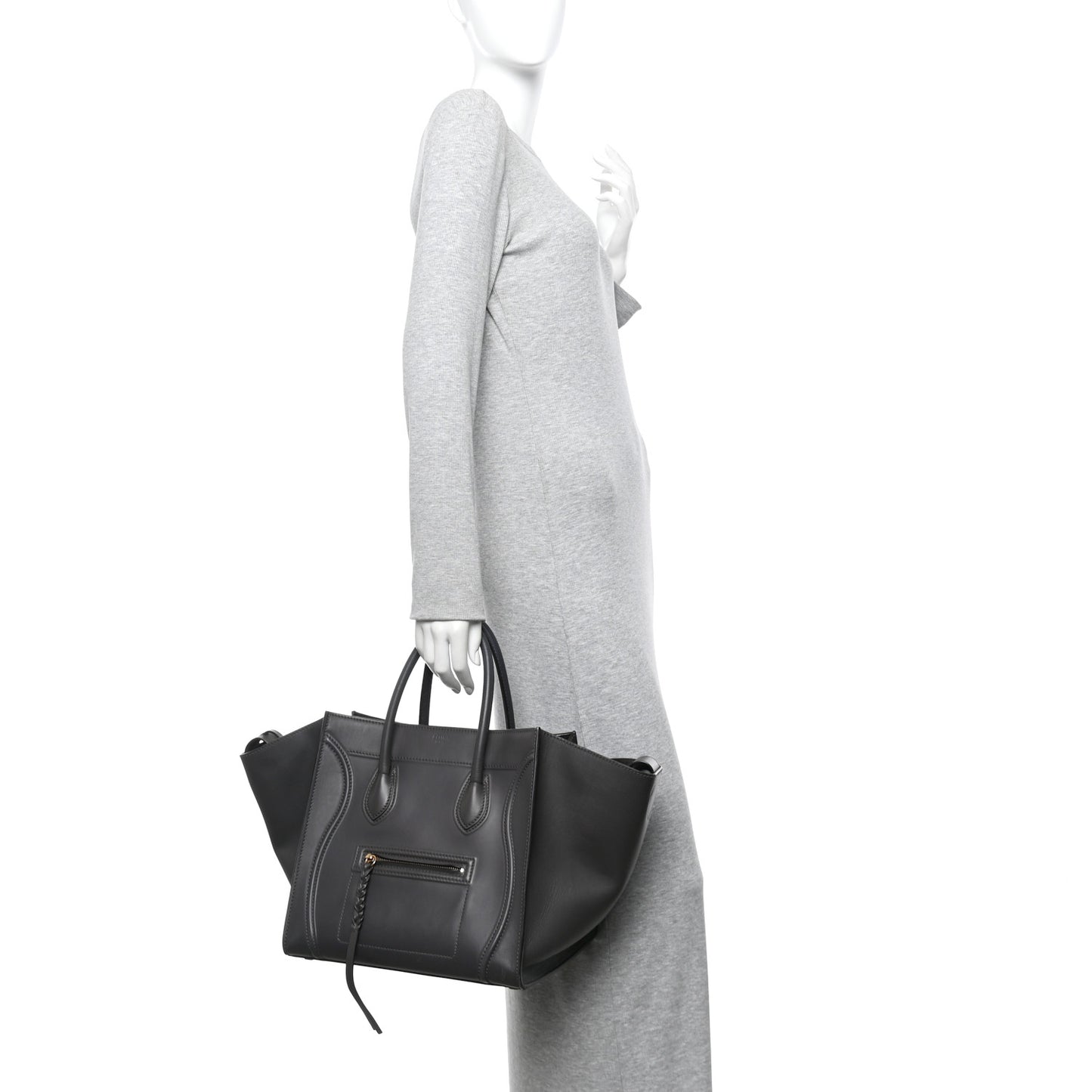 Smooth Calfskin Medium Phantom Luggage Grey