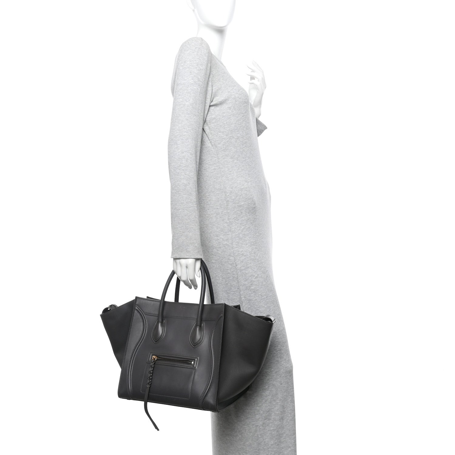 Celine Smooth Calfskin Medium Phantom Luggage Grey 2 of 11