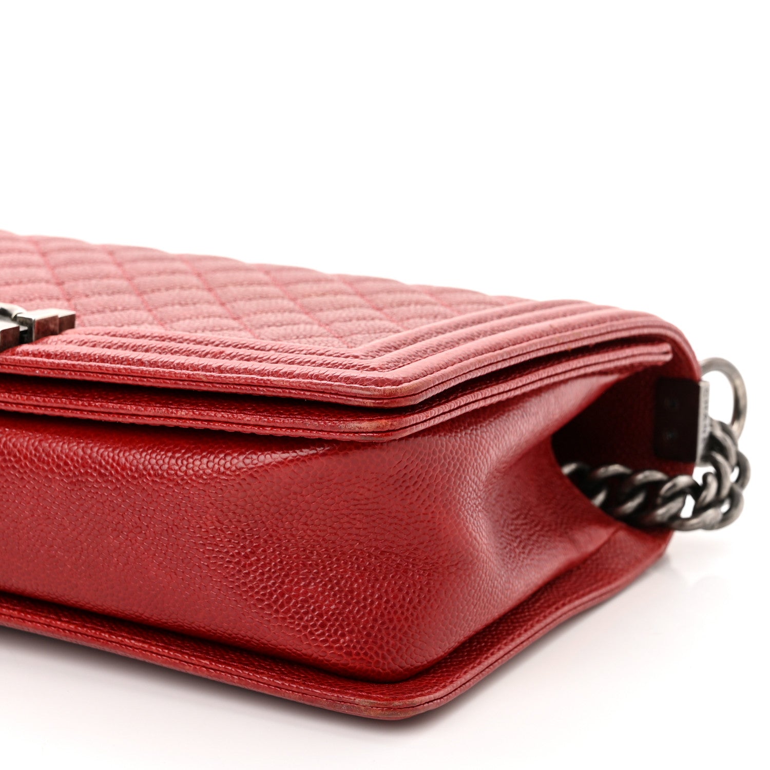 Chanel Caviar Quilted New Medium Boy Flap Dark Red 10 of 13