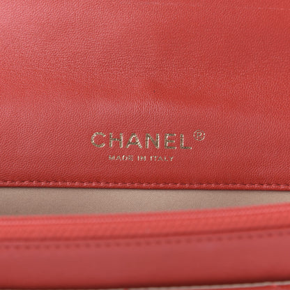 Chanel Lambskin Quilted Golden Class Wallet on Chain WOC Red 8 of 11