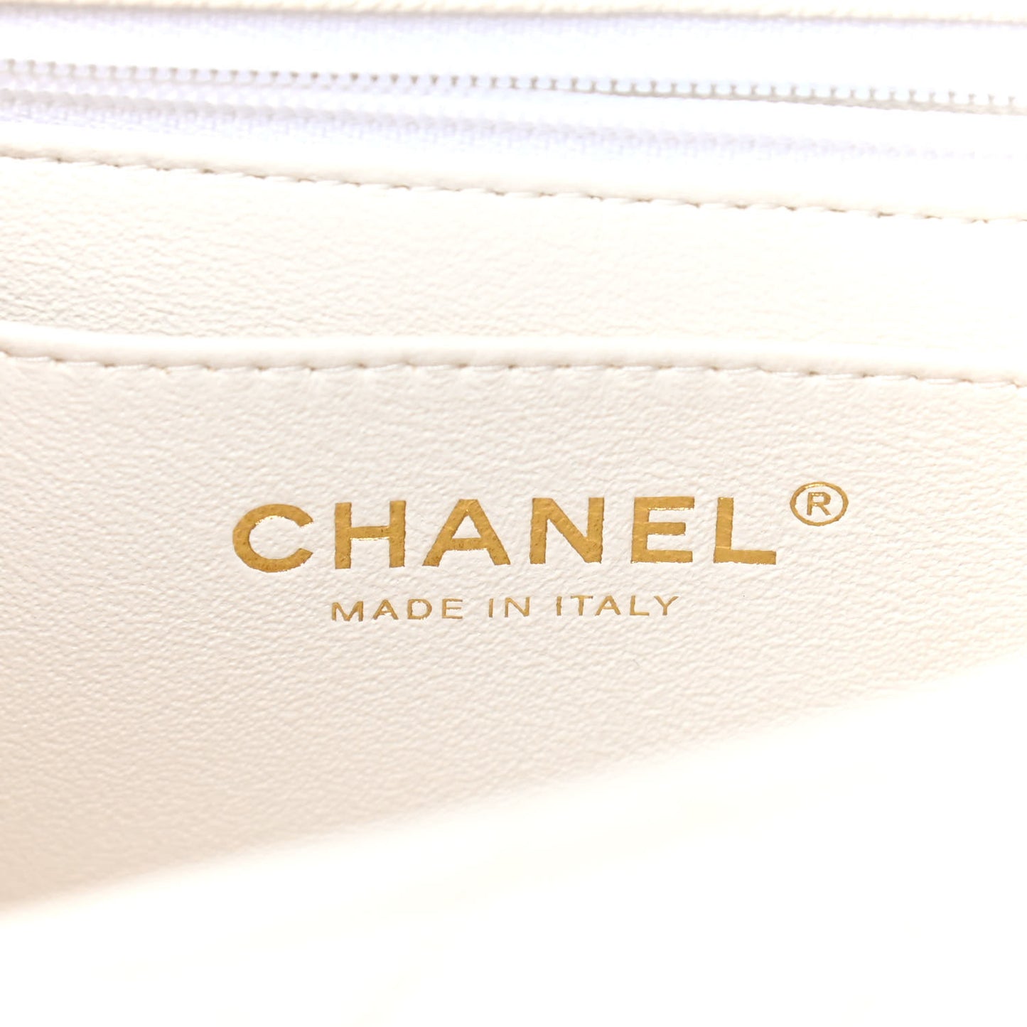 Caviar Quilted Mini Top Handle Rectangular Flap White