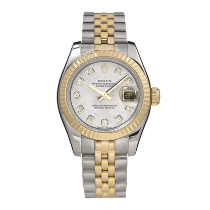 Rolex Stainless Steel 18K Yellow Gold Diamond Meteorite 26mm Oyster Perpetual Datejust Watch 179173 1 of 6