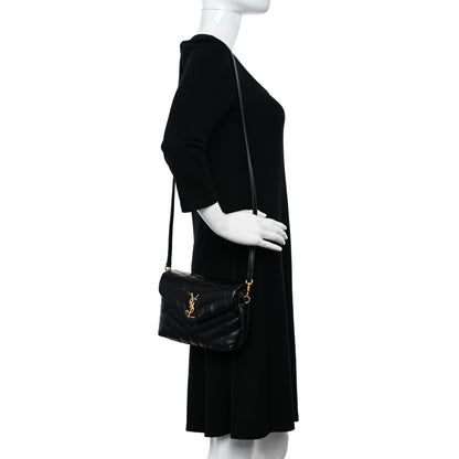 Saint Laurent Calfskin Y Quilted Monogram Toy Loulou Crossbody Bag Black 2 of 12