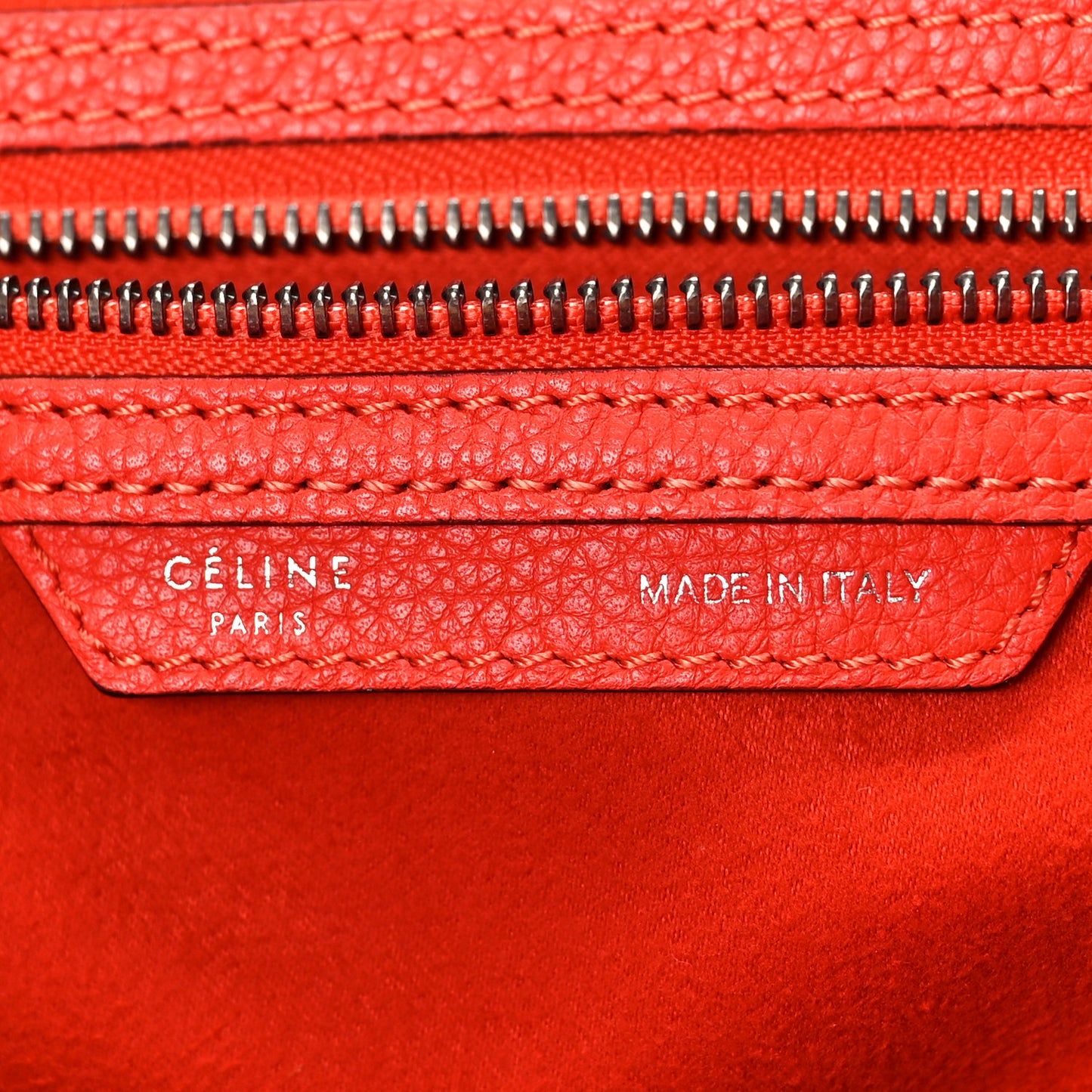 Drummed Calfskin Mini Luggage Vermillion