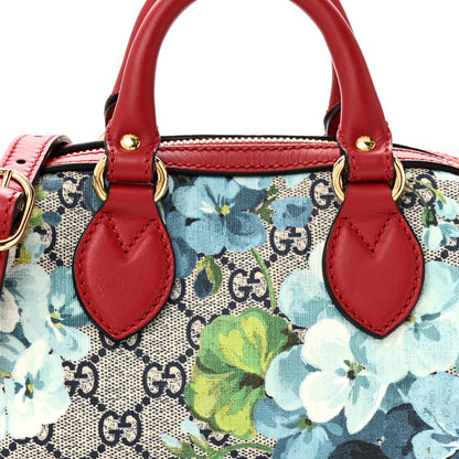 Gucci GG Supreme Monogram Blooms Mini Boston Navy Blue Hibiscus 8 of 10